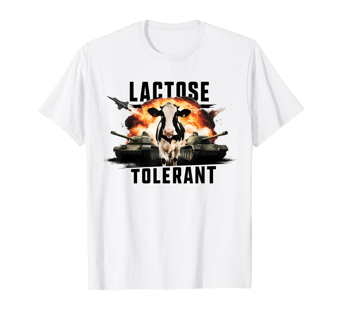 Lactose Tolerant Funny Cow Meme Men Women Diet Gym Humor T-Shirt