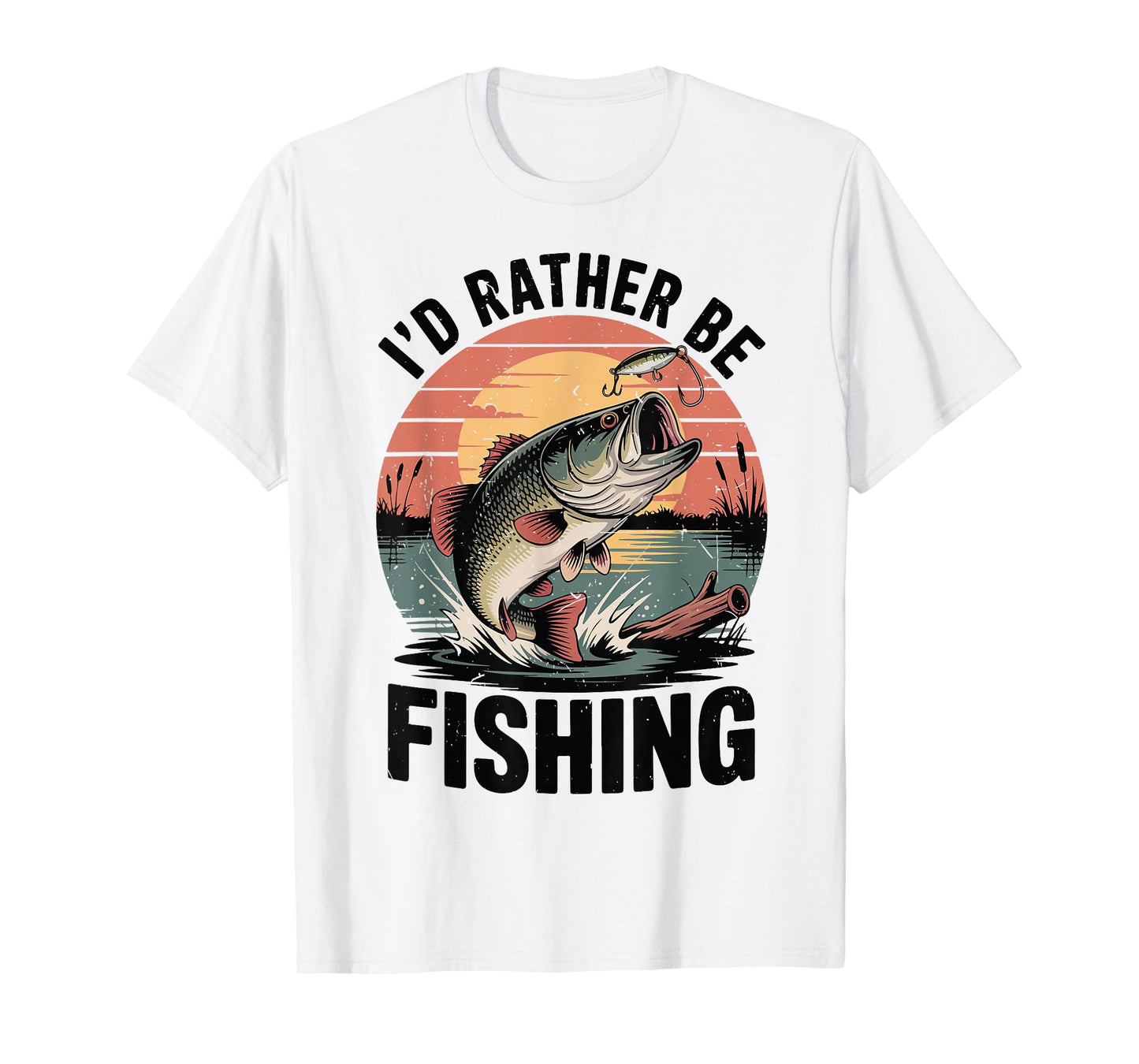 Youth Boy Id Rather Be Fishing-Shirt Bass Fish Funny Fishing T-Shirt