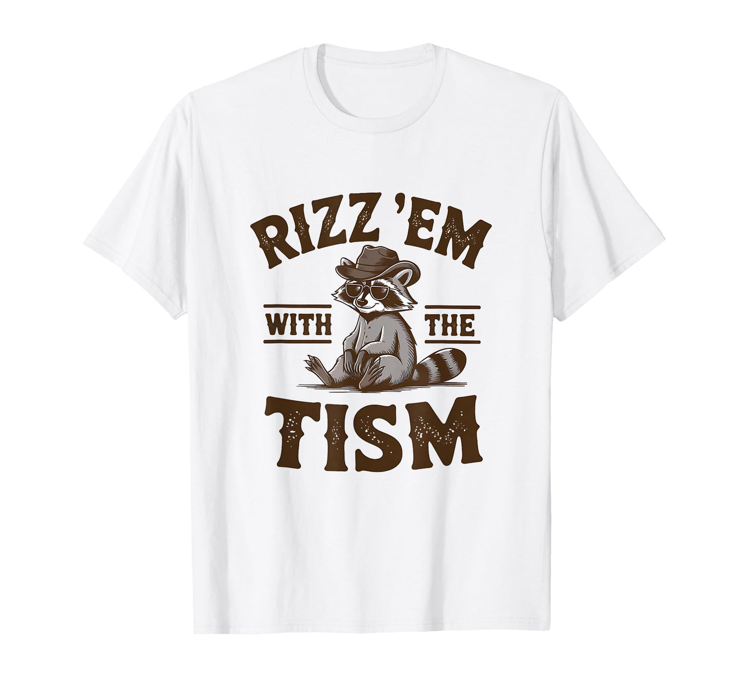 Rizz Em The Tism Cowboy Raccoon Vintage T-Shirt