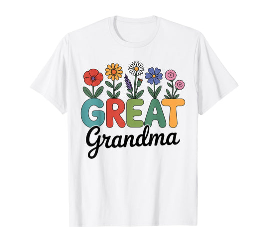 Cute Wildflowers Grandma Floral Mother's Day Great Grandma T-Shirt