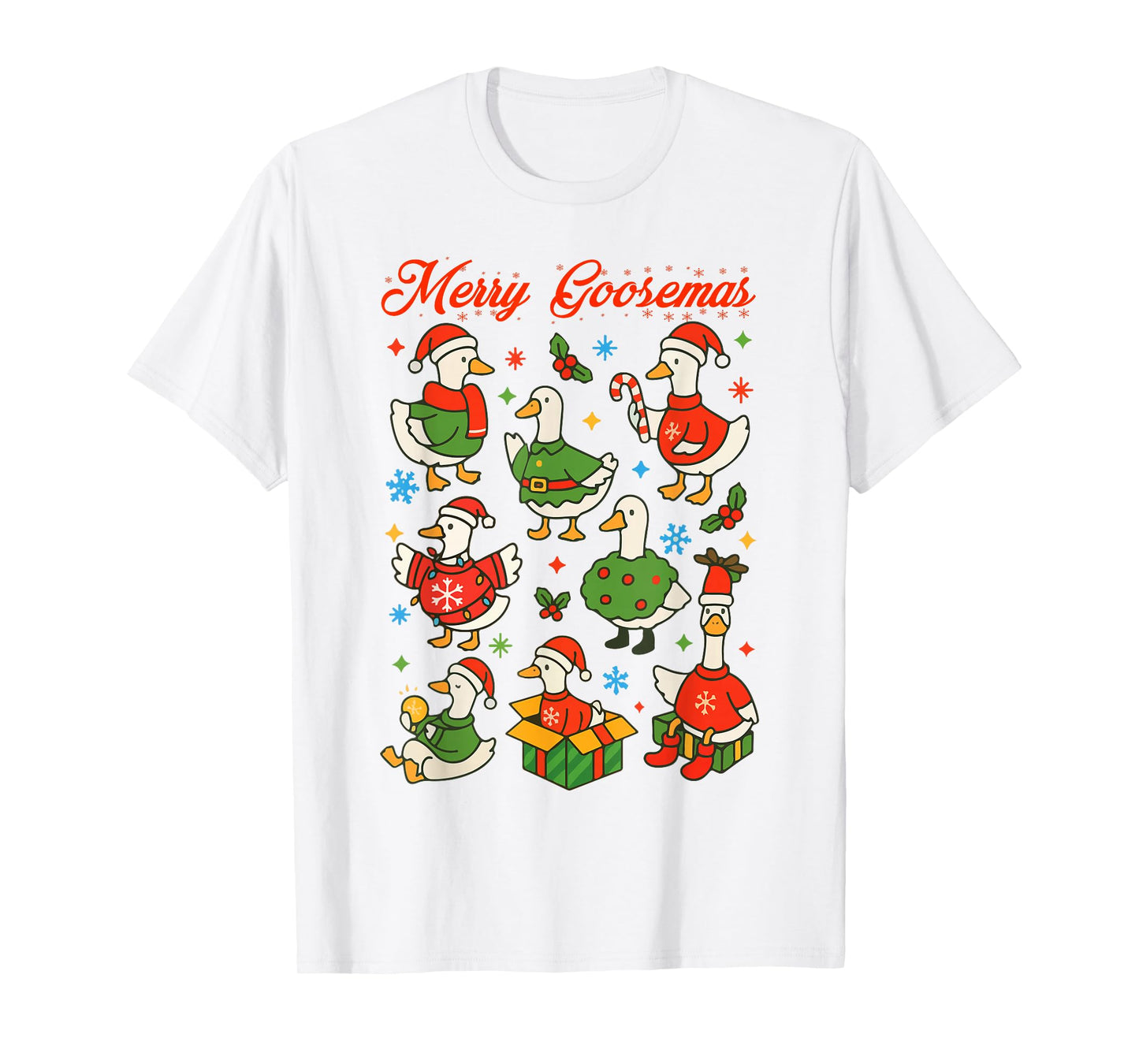 Christmas Xmas Vibes Silly Goose Reindeer Merry Goosemas T-Shirt
