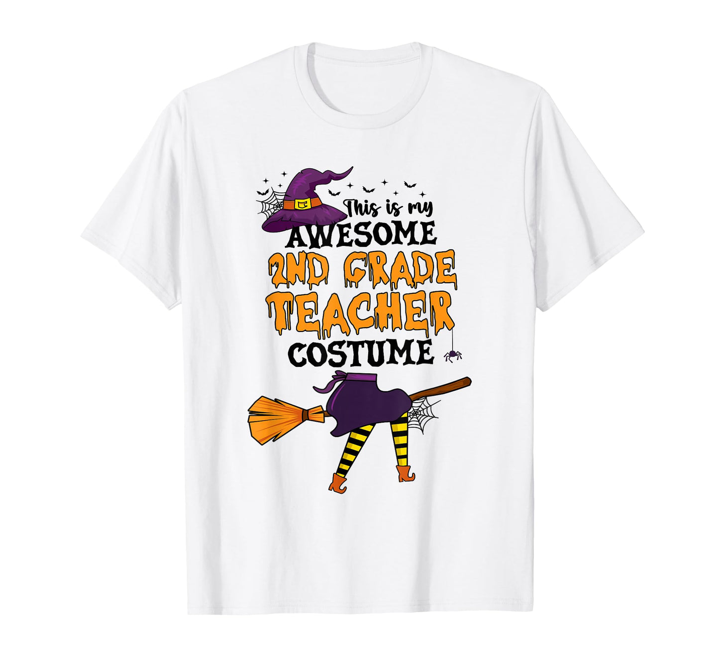 This is My Awesome 2nd Grade Teacher Costume Halloween Witch T-Shirt