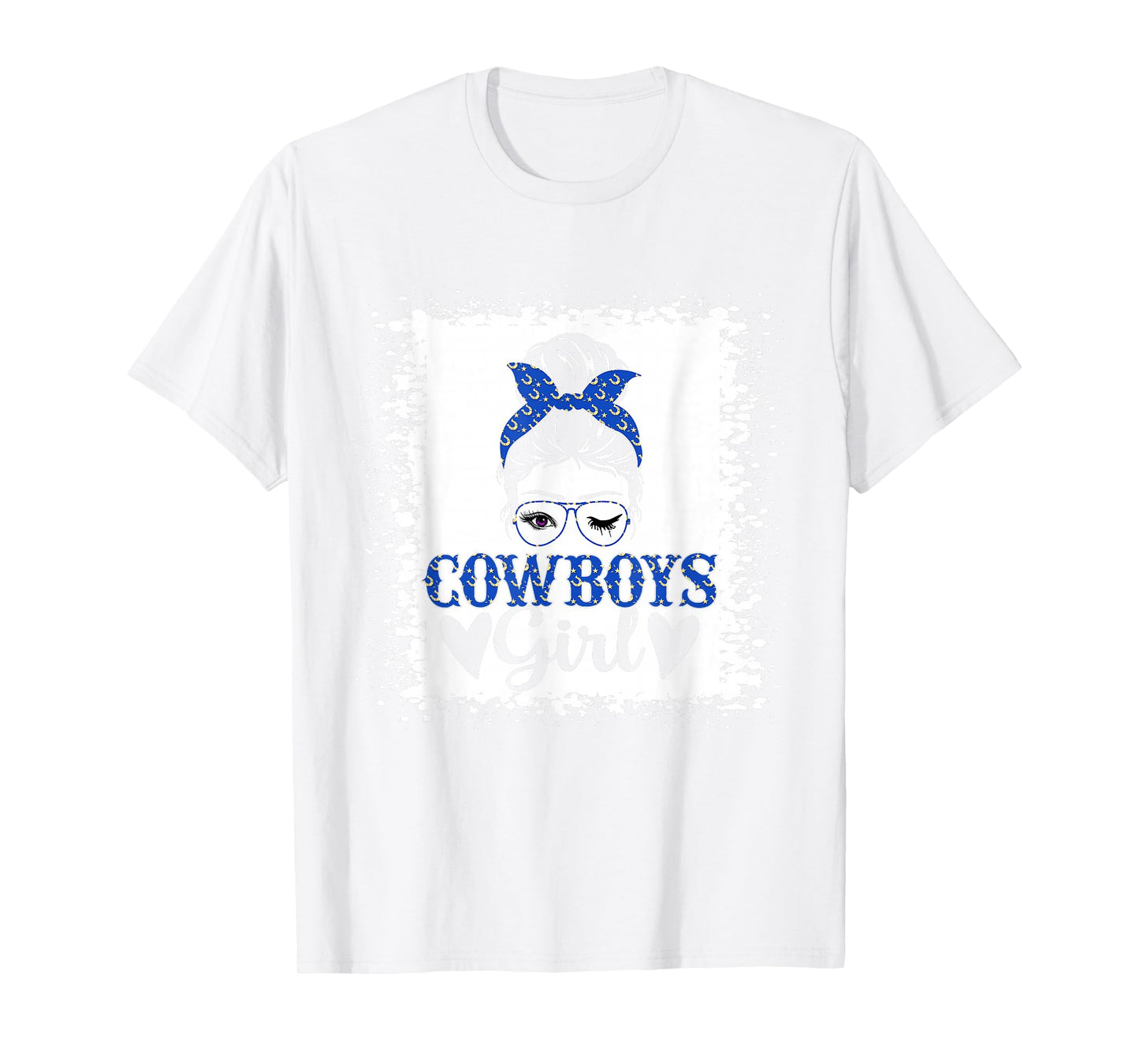 Messy Bun Cowboys Girl Sport Fan Men Women Girls Kids T-Shirt