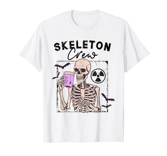 Radiology Halloween Xray Tech Skeleton Coffee Crew CT Tech T-Shirt