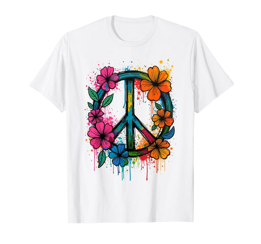 Peace Sign, Love Peace Flower Power, Women, 70s & 60s T-Shirt