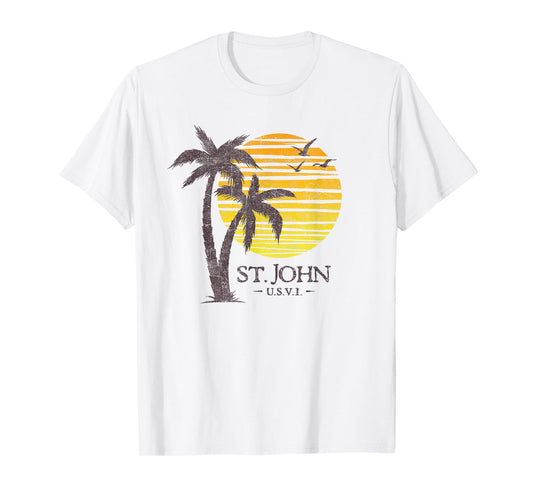 St John USVI Souvenir Colorful Beach Sunset Mens Womens T-Shirt