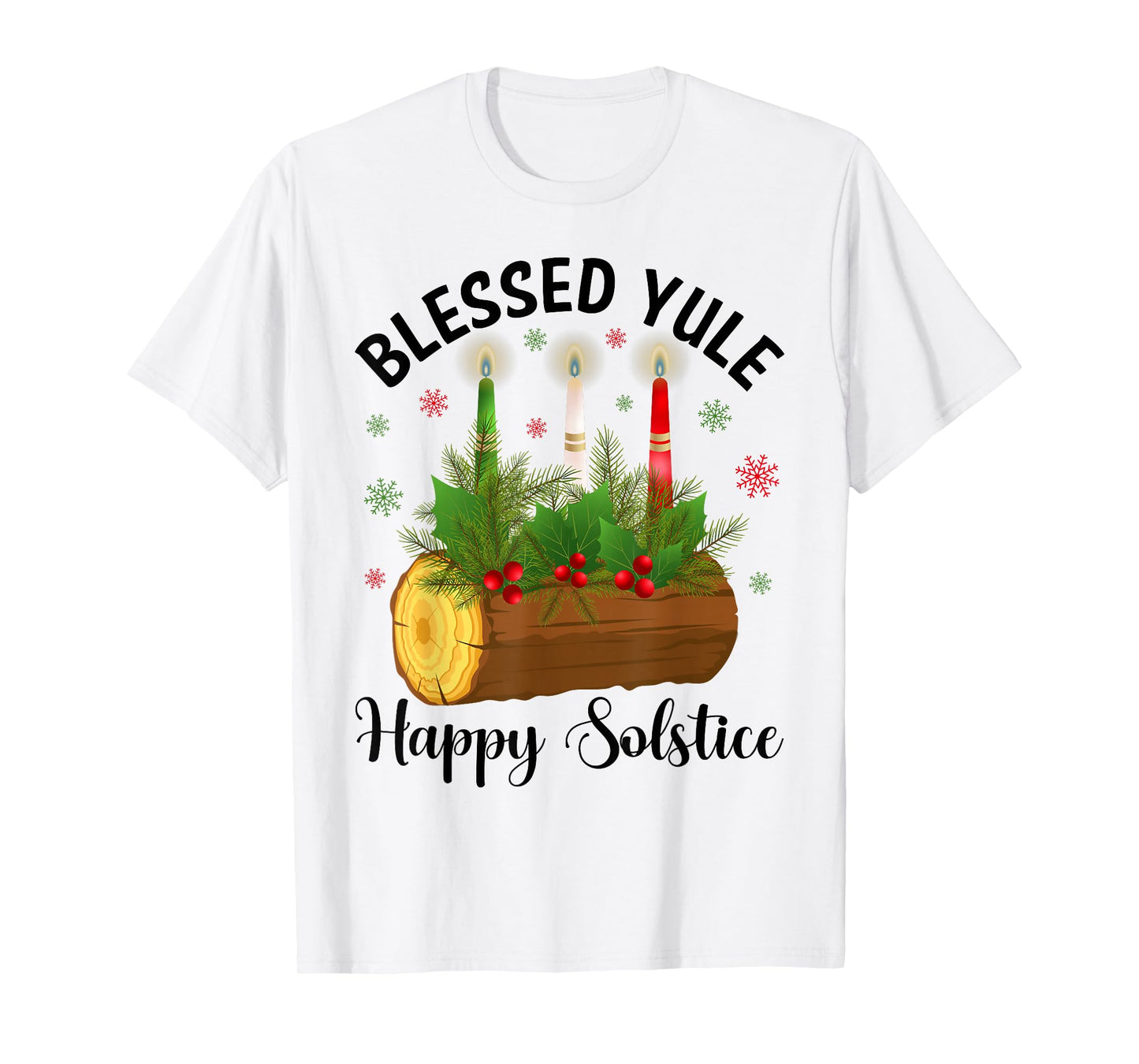 Blessed Yule Happy Solstice Merry Christmas PJS Women Men T-Shirt