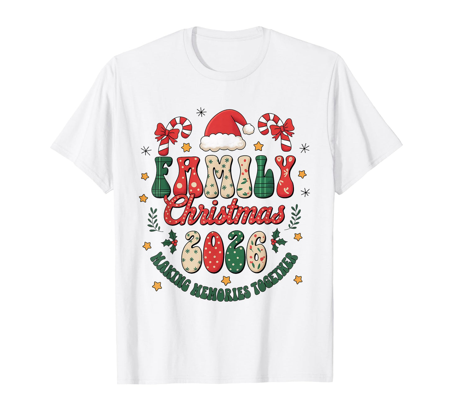 Family Christmas 2026 Santa Hat Matching Outfit Xmas Squad T-Shirt