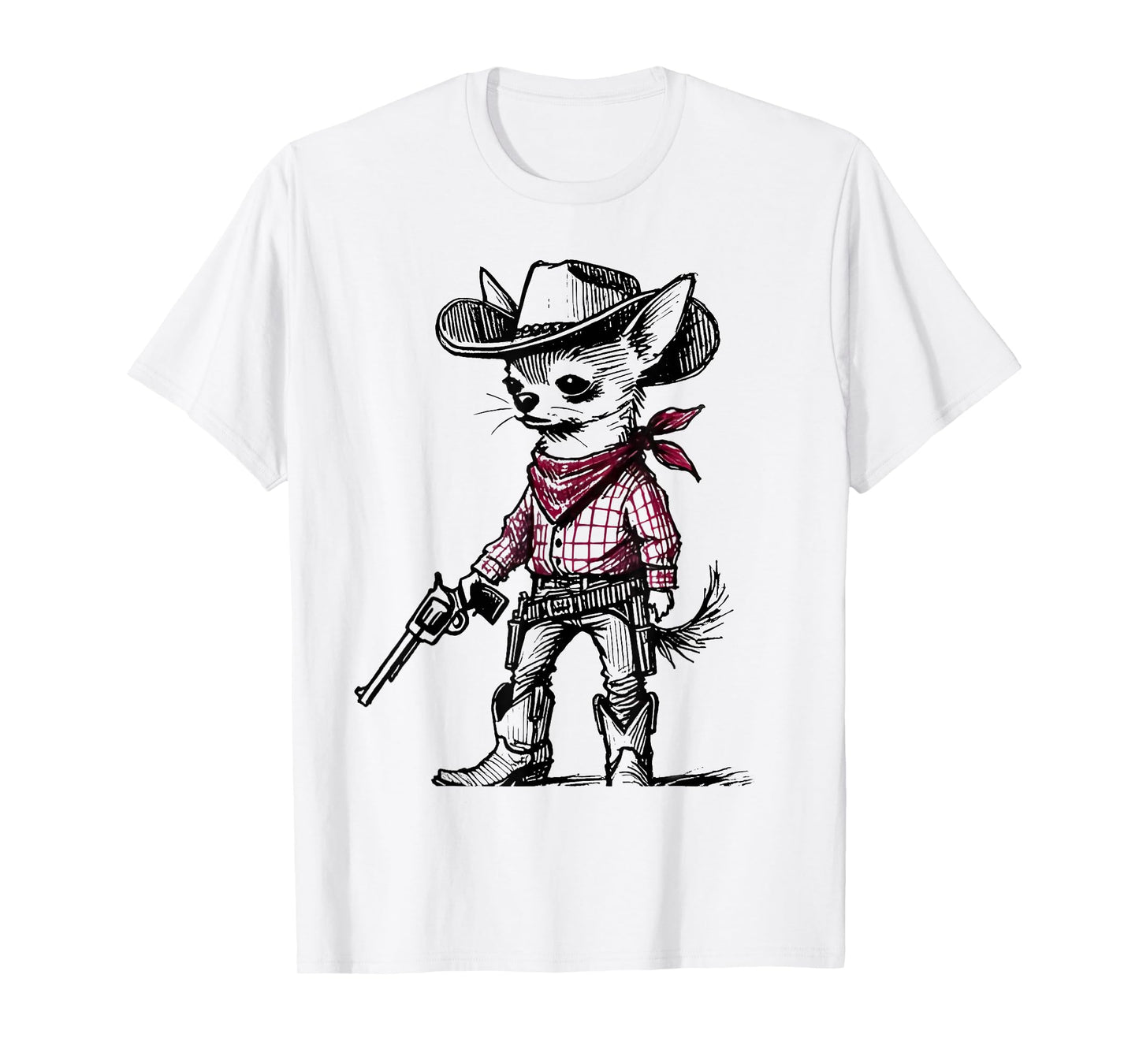 Cowboy Chihuahua Dog Funny Western Red Chihuahua Meme T-Shirt