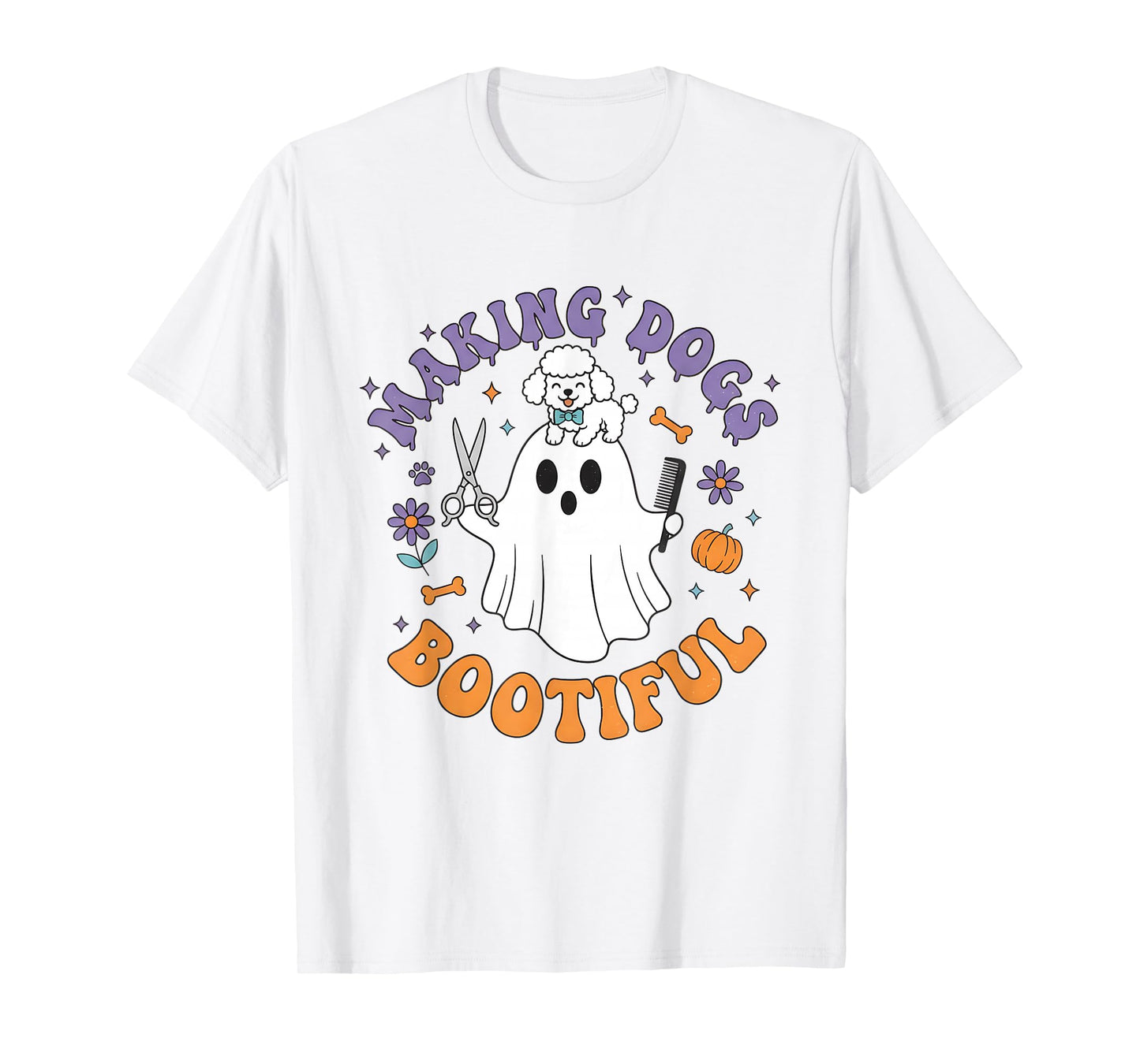 Making Dogs Bootiful Ghost Dog Groomer Halloween Costume T-Shirt