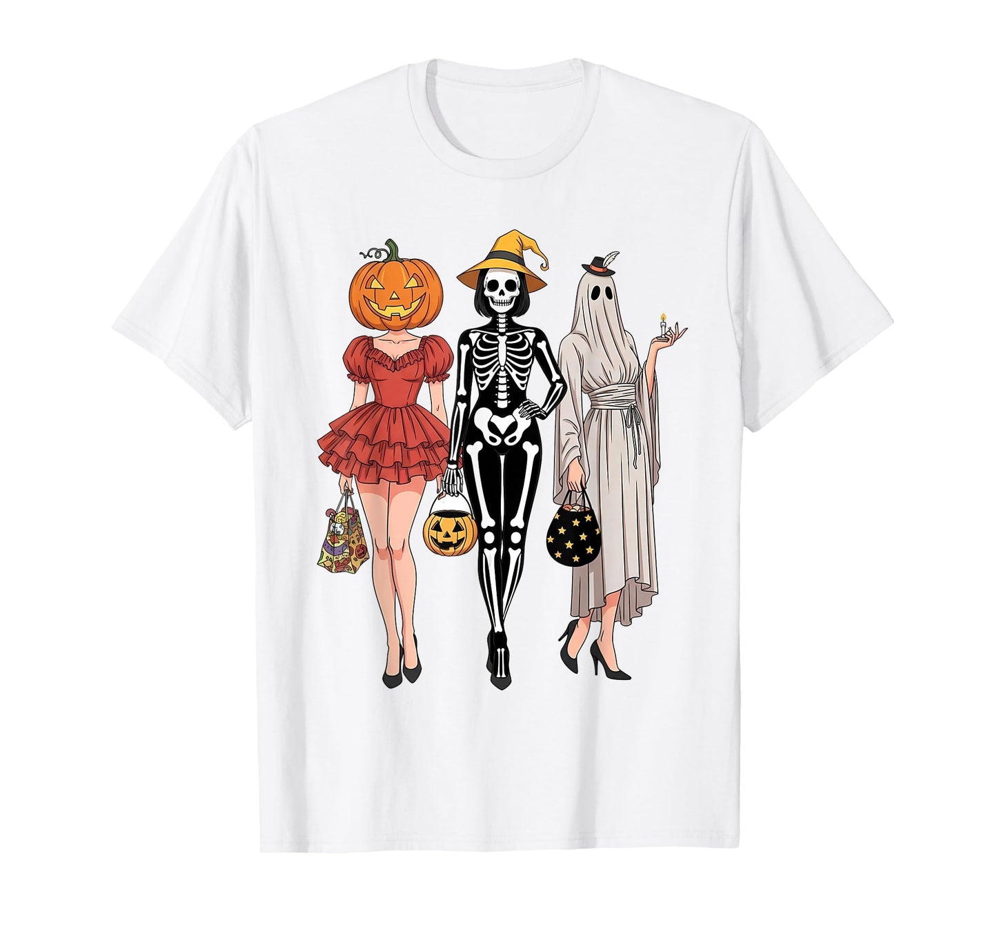 Halloween Witch Retro Vintage Pumpkin Adult Humor Pin Up T-Shirt
