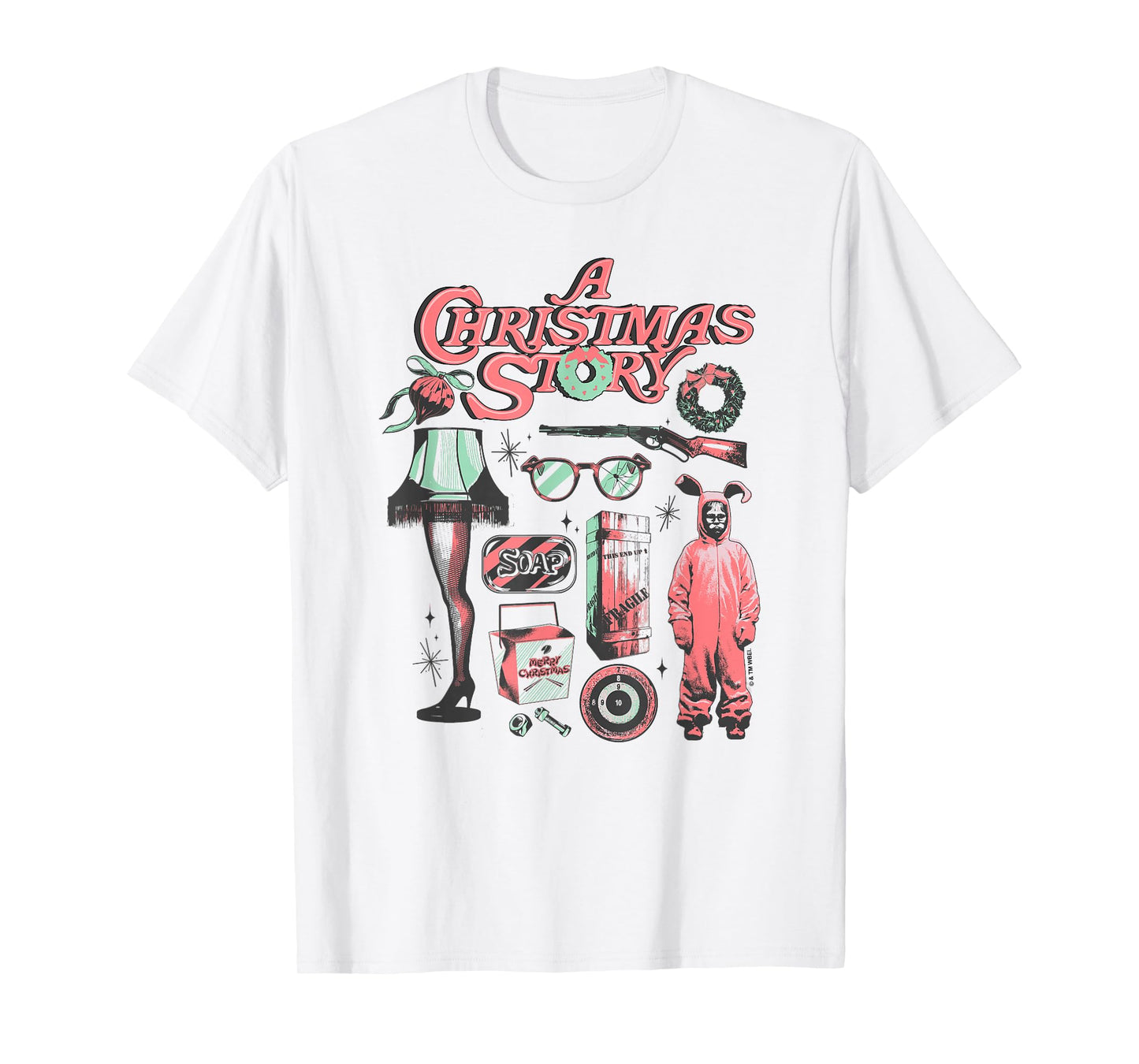 A Christmas Story Iconic Moments Icon Chart Distressed T-Shirt