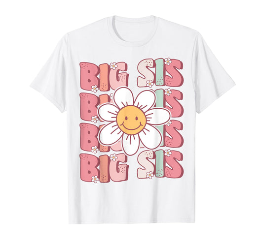 Groovy Big Sis Matching Family Birthday Party Daisy Flower T-Shirt