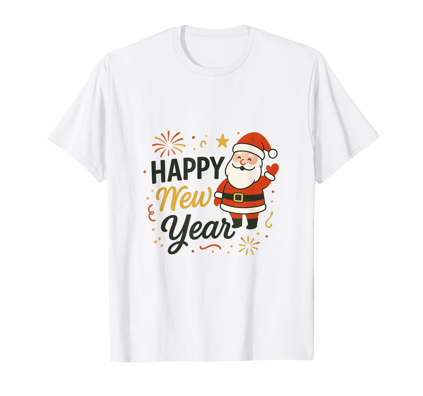 Cheerful Santa Claus Happy New Year Festive T-Shirt T-Shirt