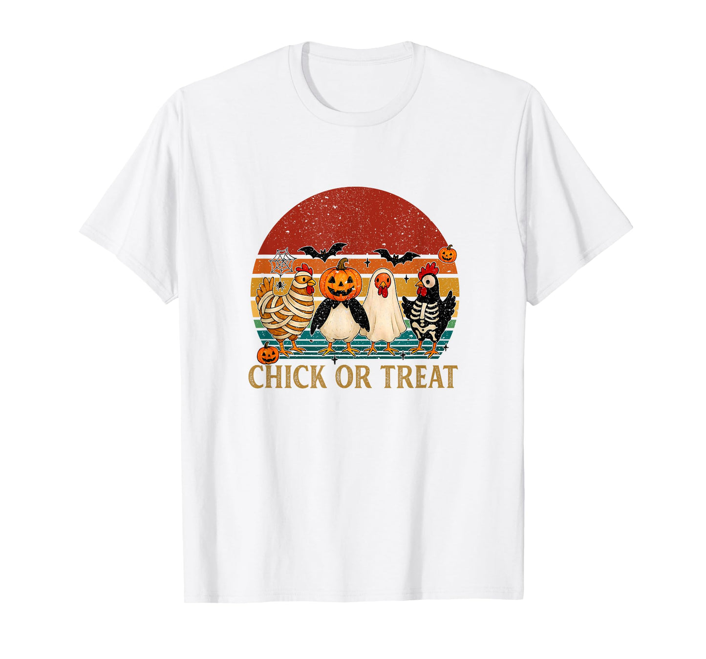 Chick Or Treat Pumpkin Spooky Witch Chicken Farmer T-Shirt