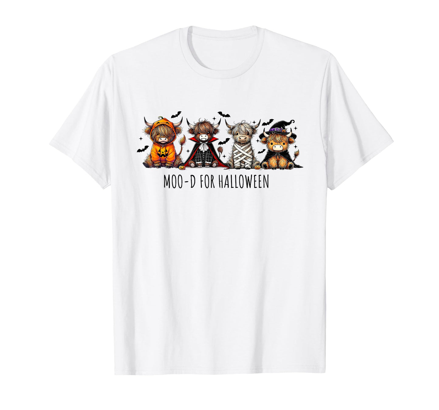 Moo-d for Halloween Funny Halloween Highland Cow Costume T-Shirt
