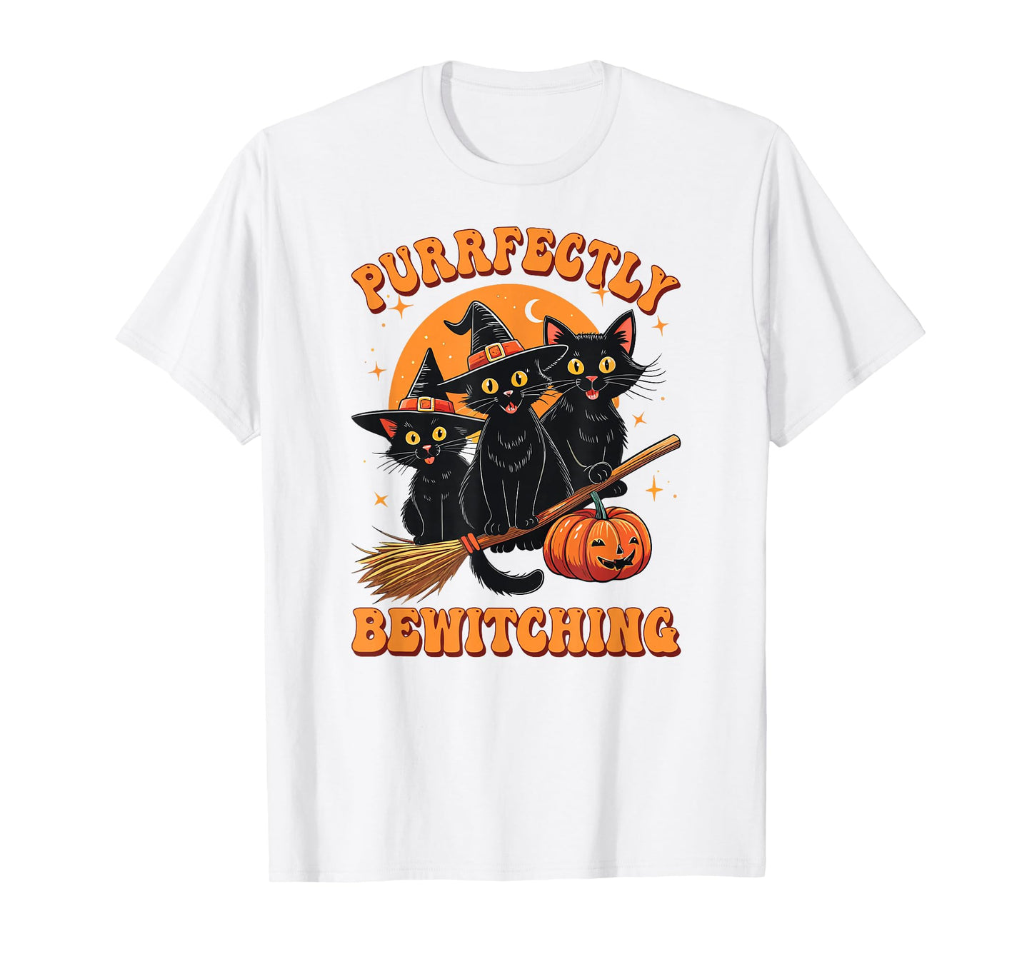 Funny Purrfectly Bewitching Black Cat Halloween Cat Mom T-Shirt