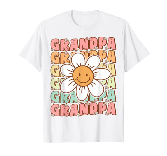 Groovy Grandpa Matching Family Birthday Party Daisy Flower T-Shirt