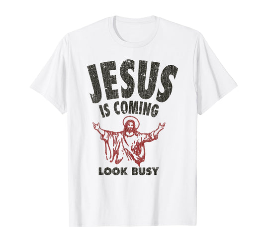 Vintage Jesus Is Coming, Look Busy 1992 T-Shirt
