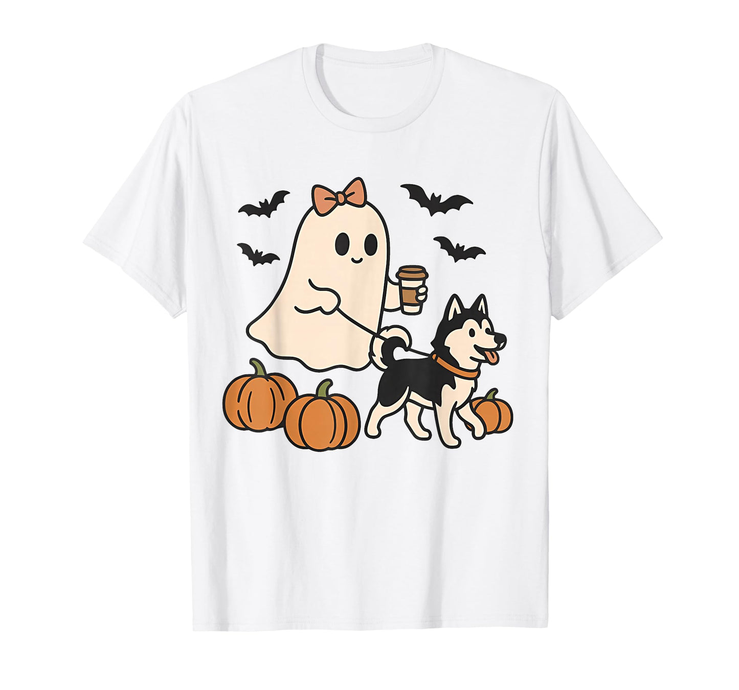 Funny Halloween Siberian Husky Boo Ghost Spooky Season T-Shirt