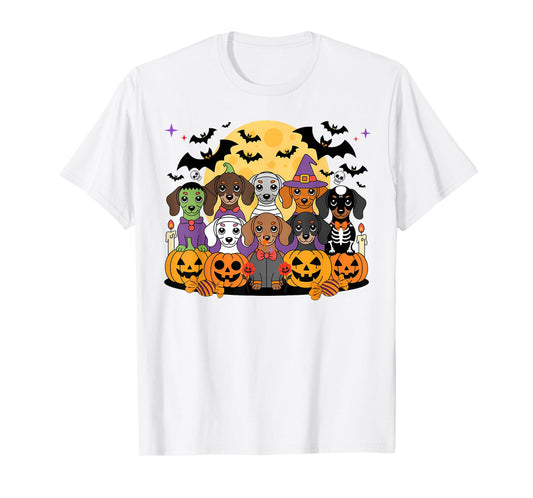 Dachshund Dog Halloween Witch Mummy Skeleton Sausage Dogs T-Shirt