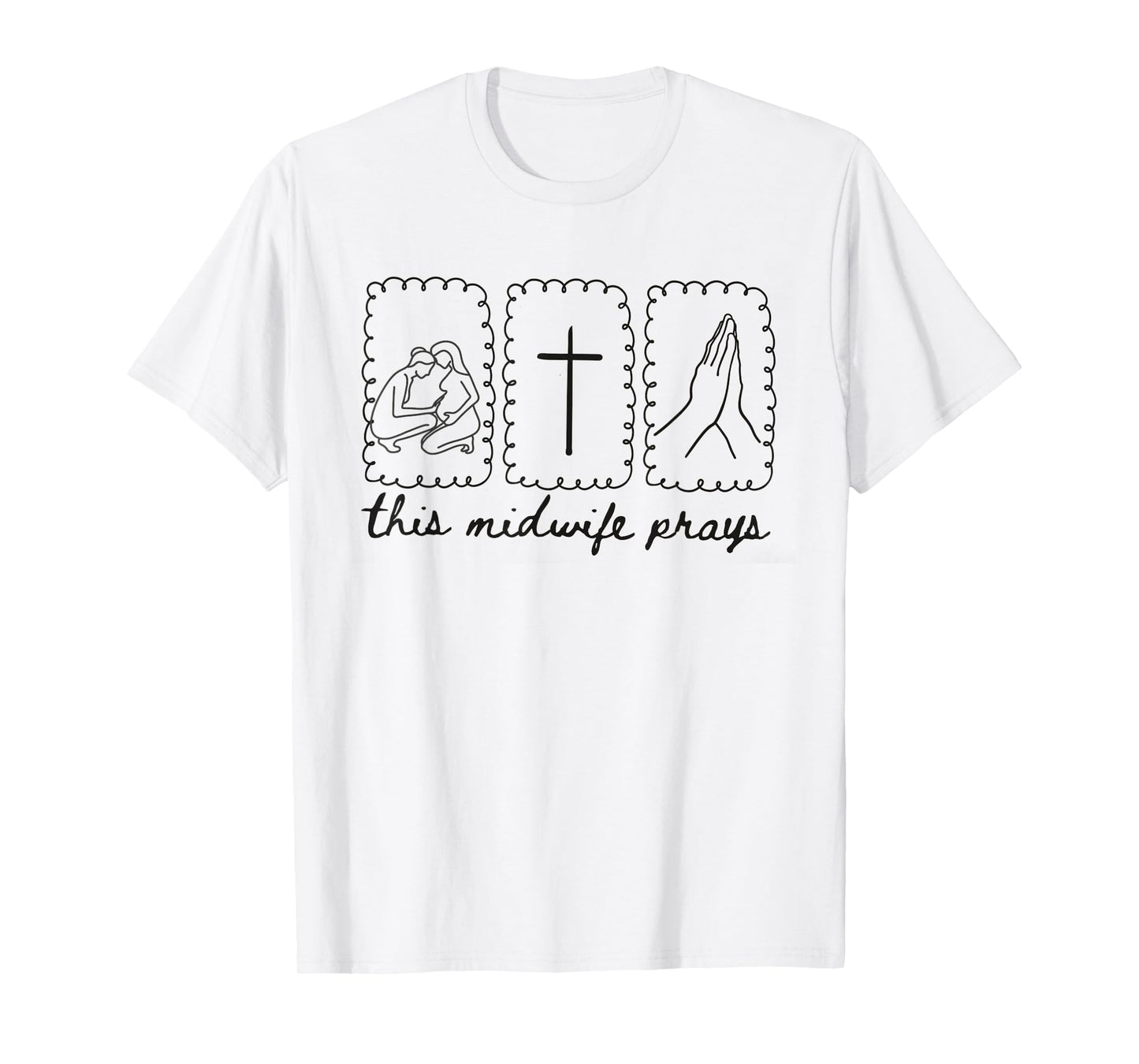Vintage This Midwife Prays Christian Minimalist Birth Coach T-Shirt