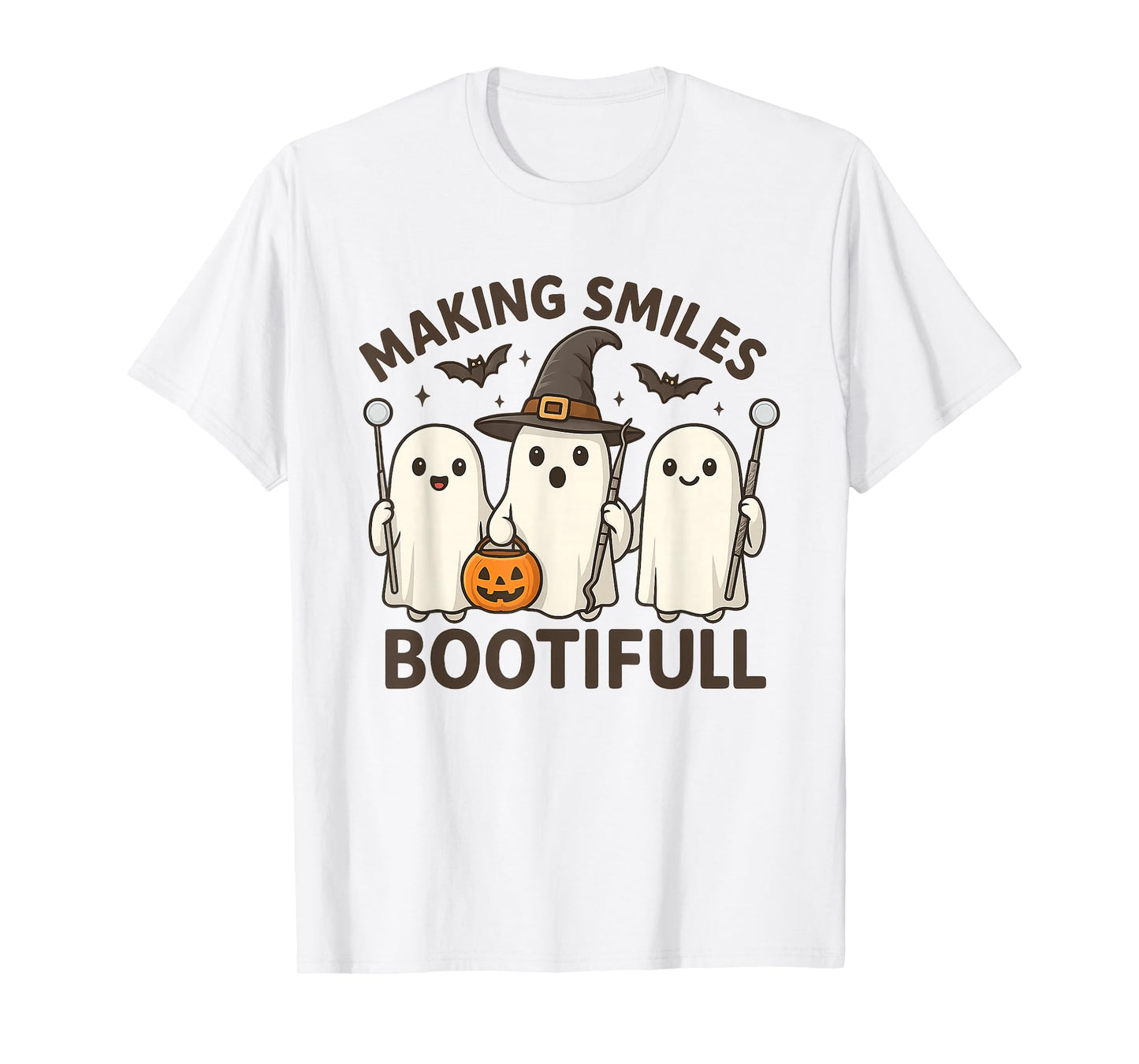 Making Smiles Bootiful Cute Ghost Halloween Design T-Shirt