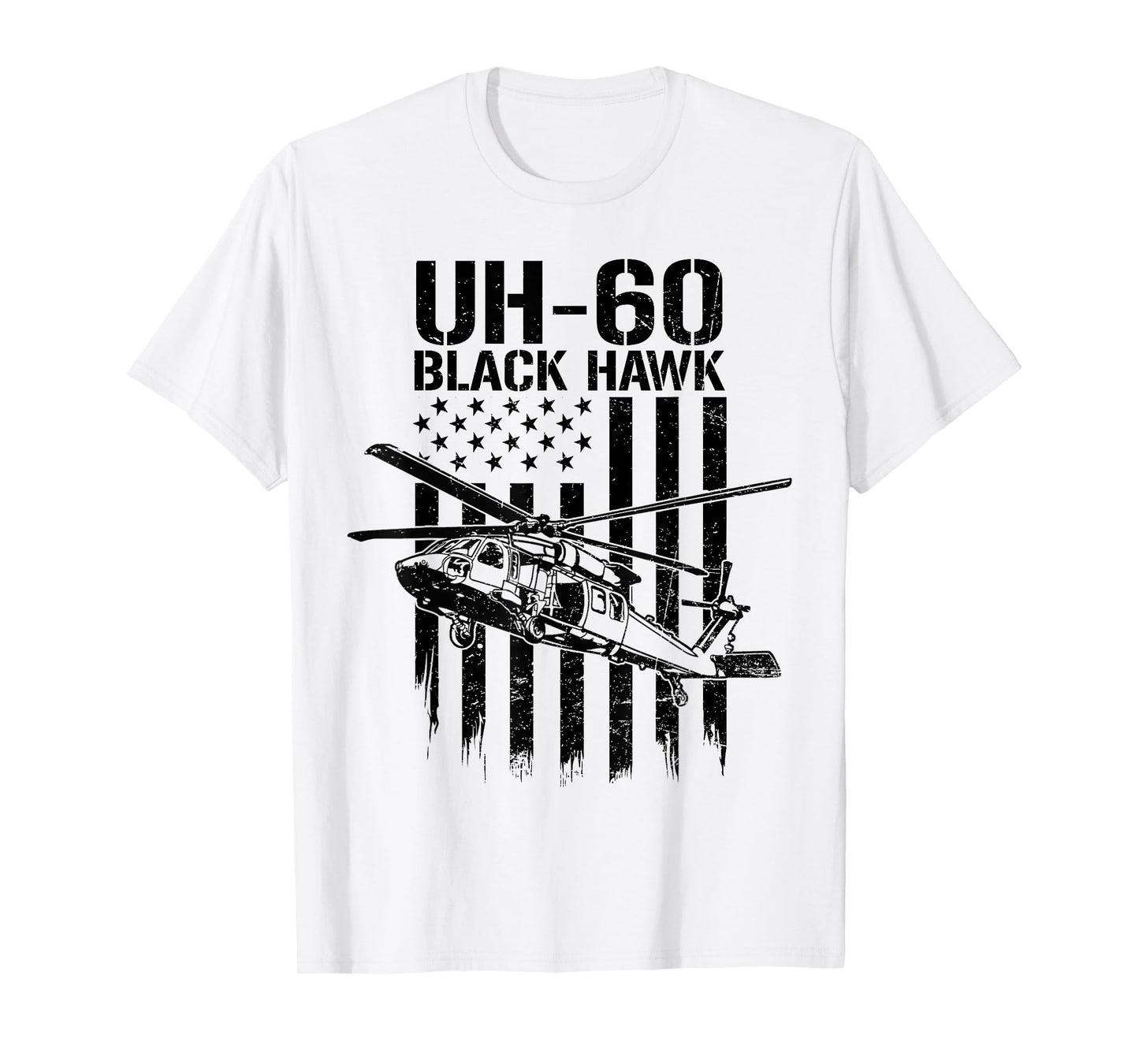 UH-60 Black Hawk Flag American Military Helicopter Aircraft T-Shirt
