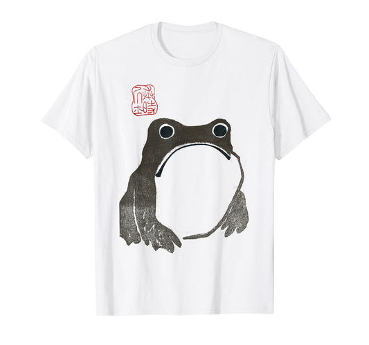 Cute Cottagecore Frog Grumpy Japanese Frog T-Shirt