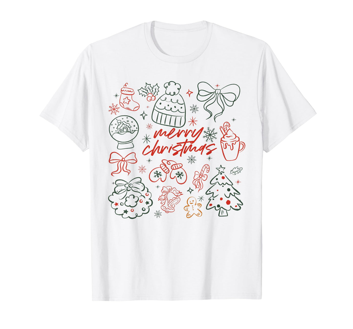 Merry Christmas Bow Santa Xmas Coquette Aesthetic Girl Women T-Shirt