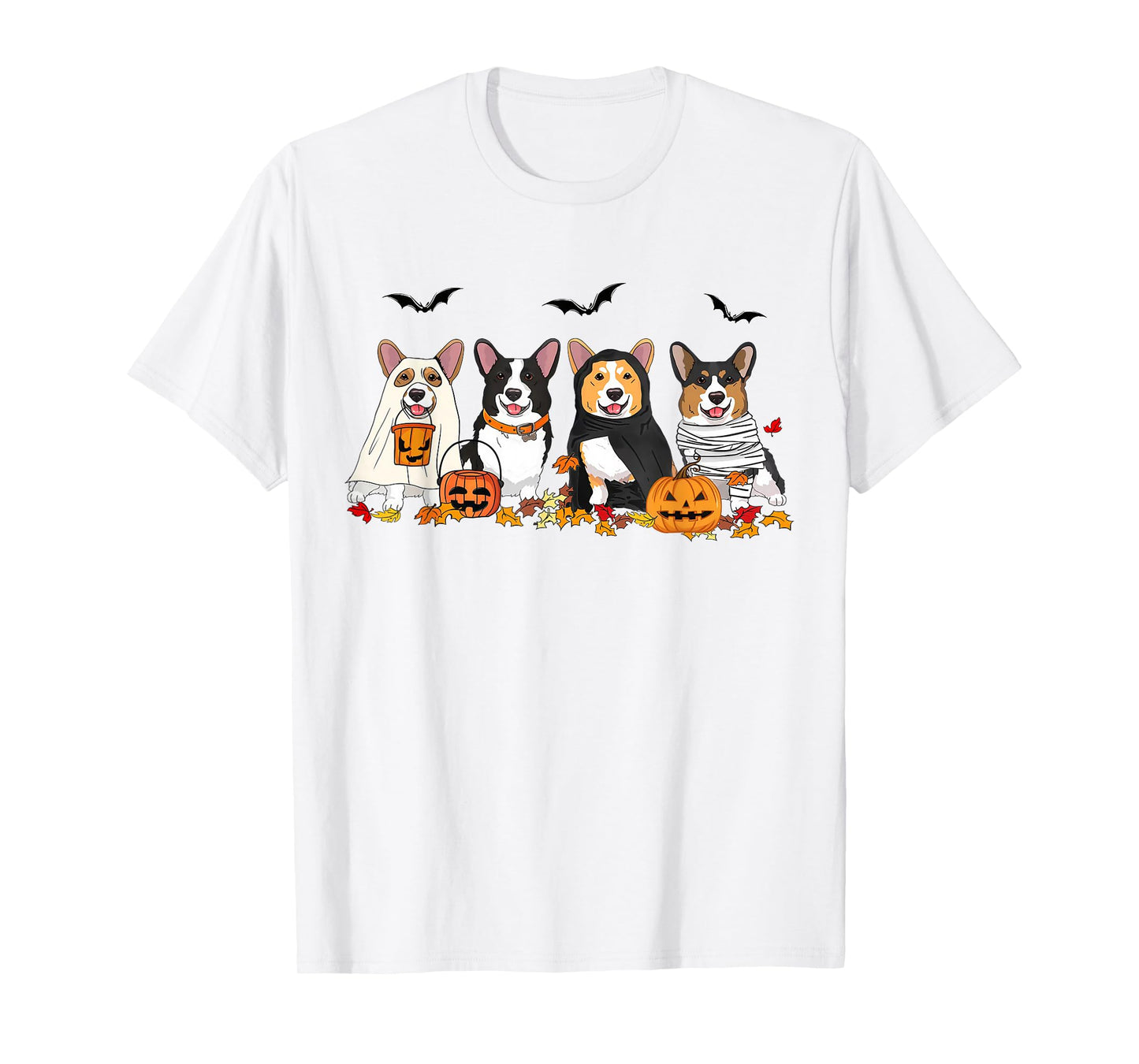 Corgi Dog Ghost Witch Pumpkin Halloween Costume Dog Lover T-Shirt