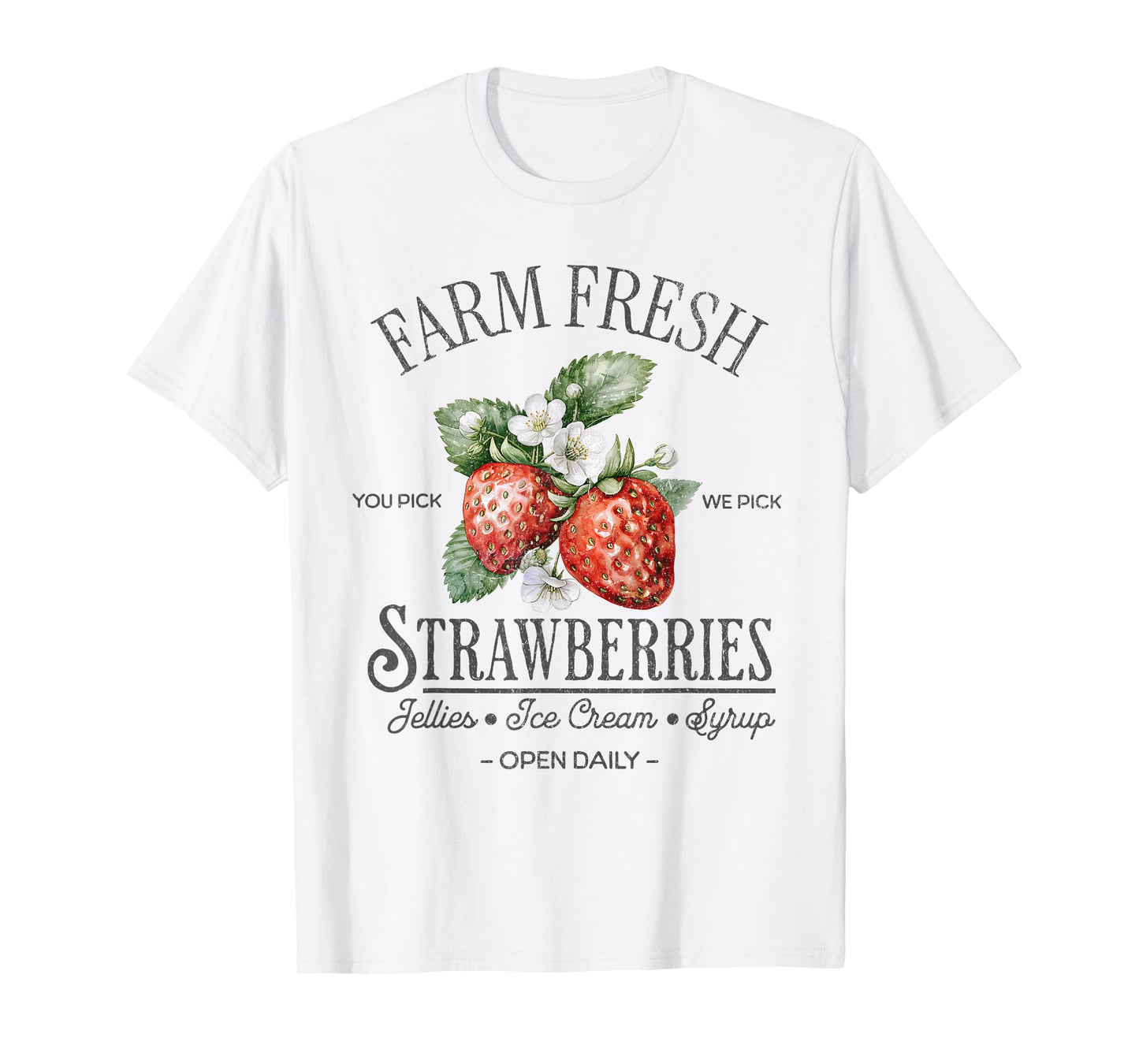 Farm Fresh Strawberries Vintage Strawberry Farmers Farm T-Shirt