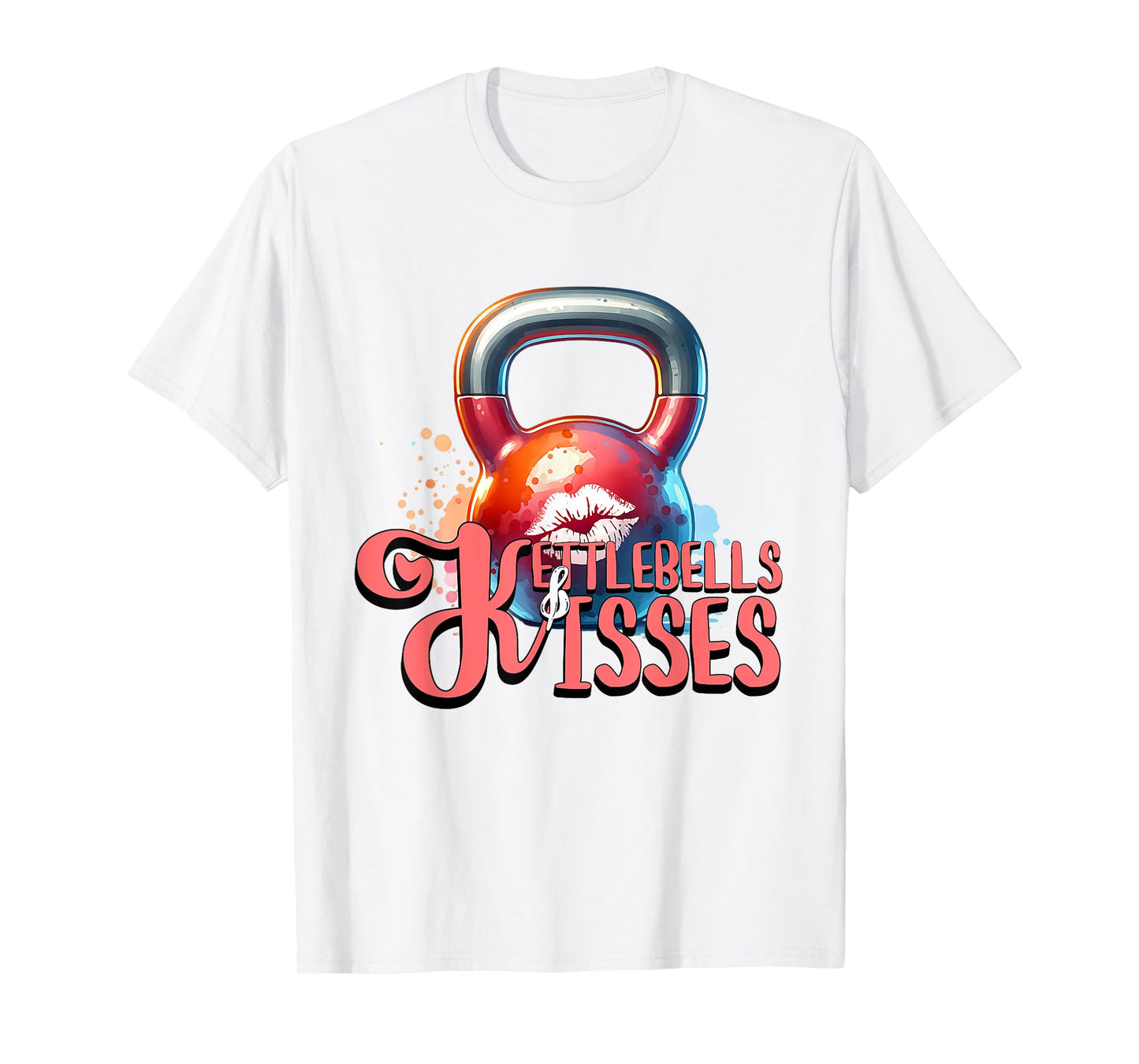 Kettlebells & Kisses Gym Fitness Workout Valentine's Day T-Shirt