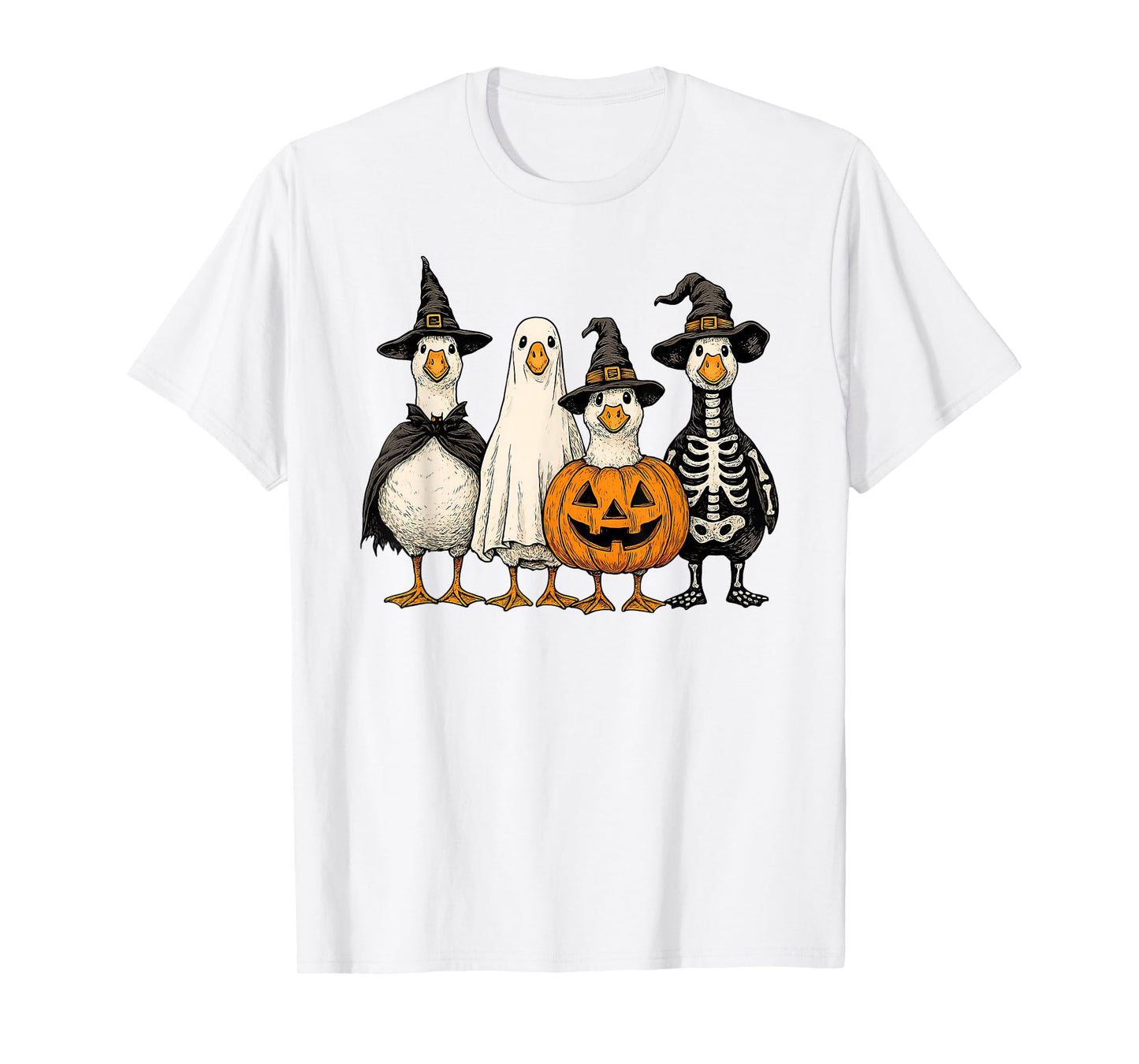 Halloween Duck Ghost Pumpkin T-Shirt