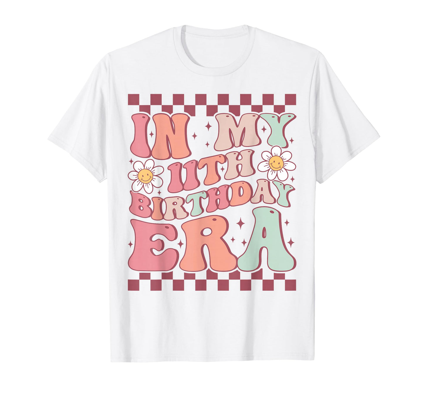 In My 11th Birthday Era Cute Groovy 11th Birthday Party T-Shirt