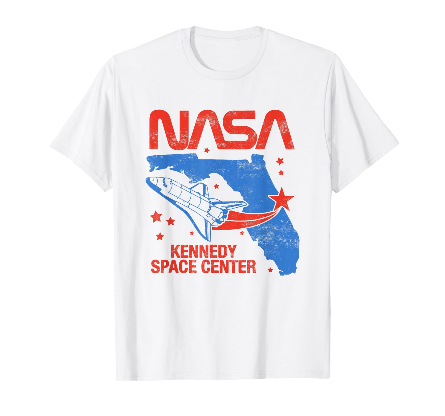 NASA Iconic Kennedy Space Center Vintage Big Chest Poster T-Shirt