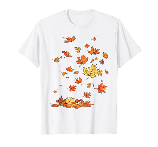 Falling Autumn Fall Leaves Cottagecore Autumn Fall Colors T-Shirt