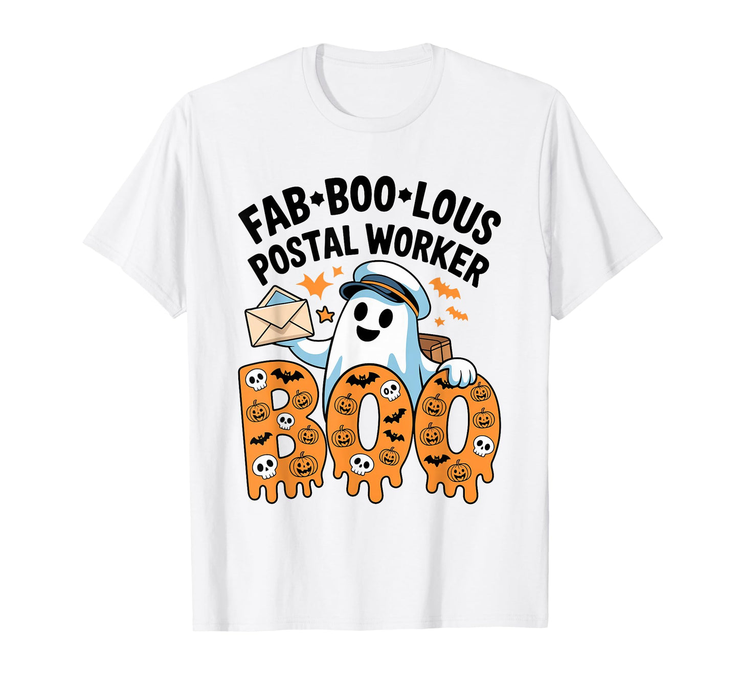 Fab Boo Lous Postal Worker Halloween Ghost Postal Worker T-Shirt