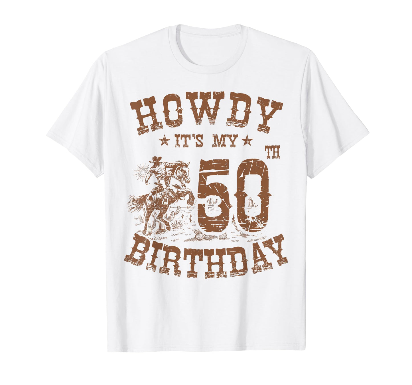 Howdy It's My 50th Birthday Western Cowboy 50 Years Old Bday T-Shirt