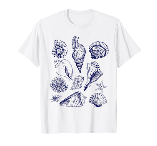 Seashells Ocean Life Cottagecore Shirt 90s Ocean Beach Men Women Girls Kids T-Shirt