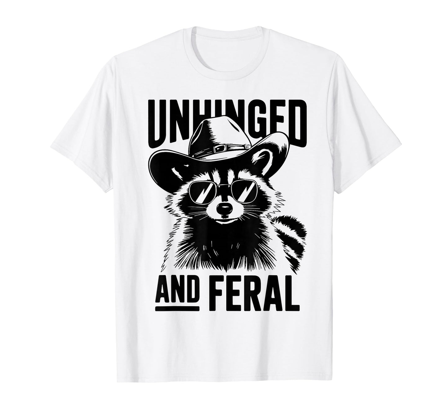 Raccoon Unhinged And Feral Funny Raccoon Cowboy T-Shirt