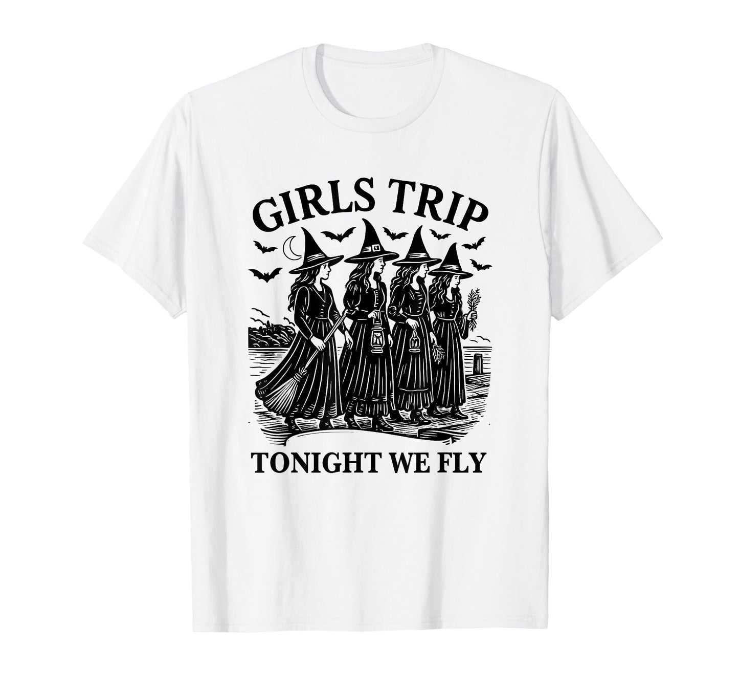 Girls Trip Tonight We Fly Witches Halloween T-Shirt