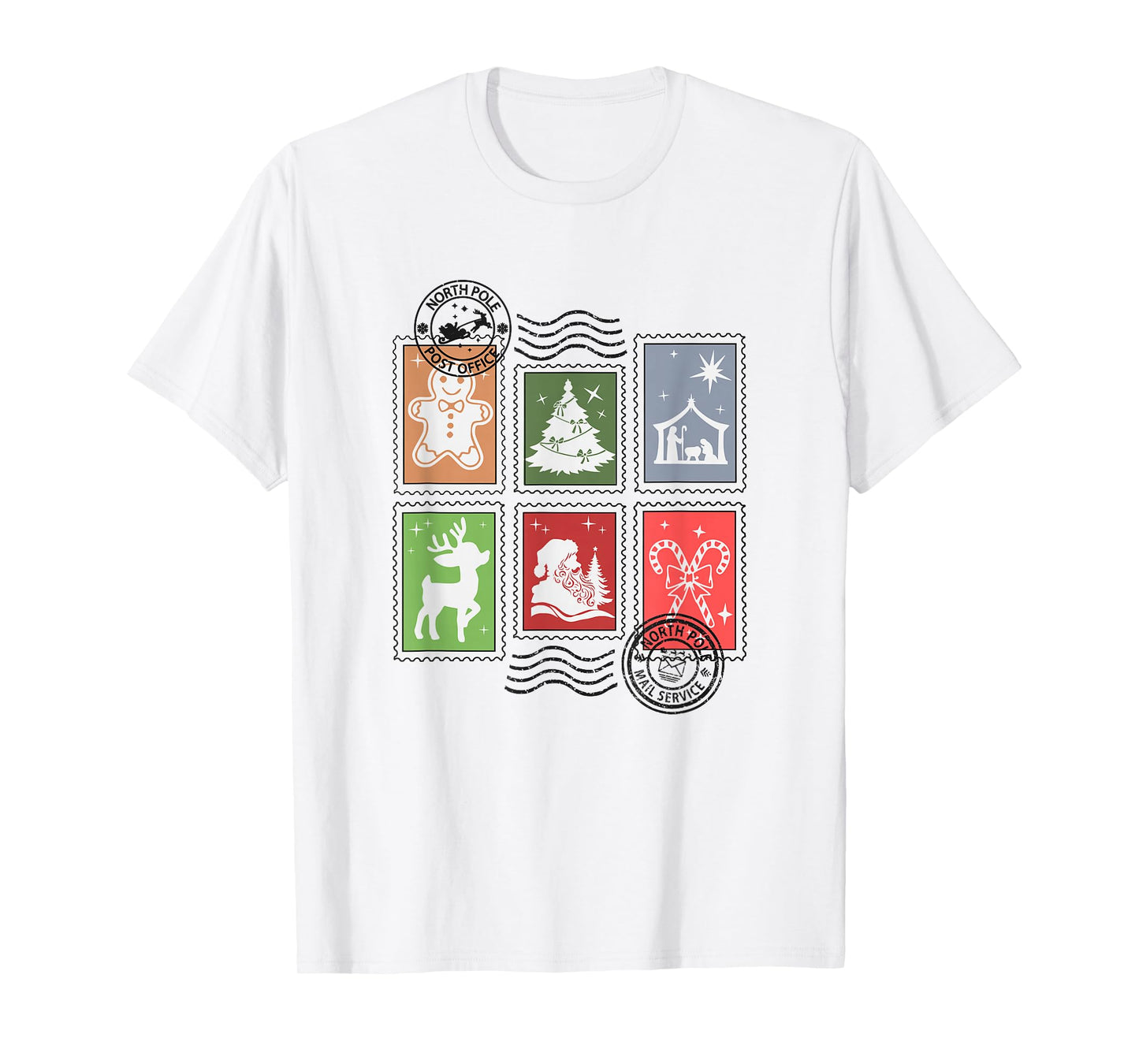 Christmas Postage Stamps Santa Mail T-Shirt