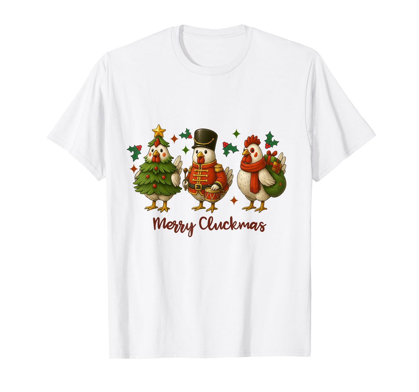 Funny Christmas Chicken Merry Cluckmas T-Shirt
