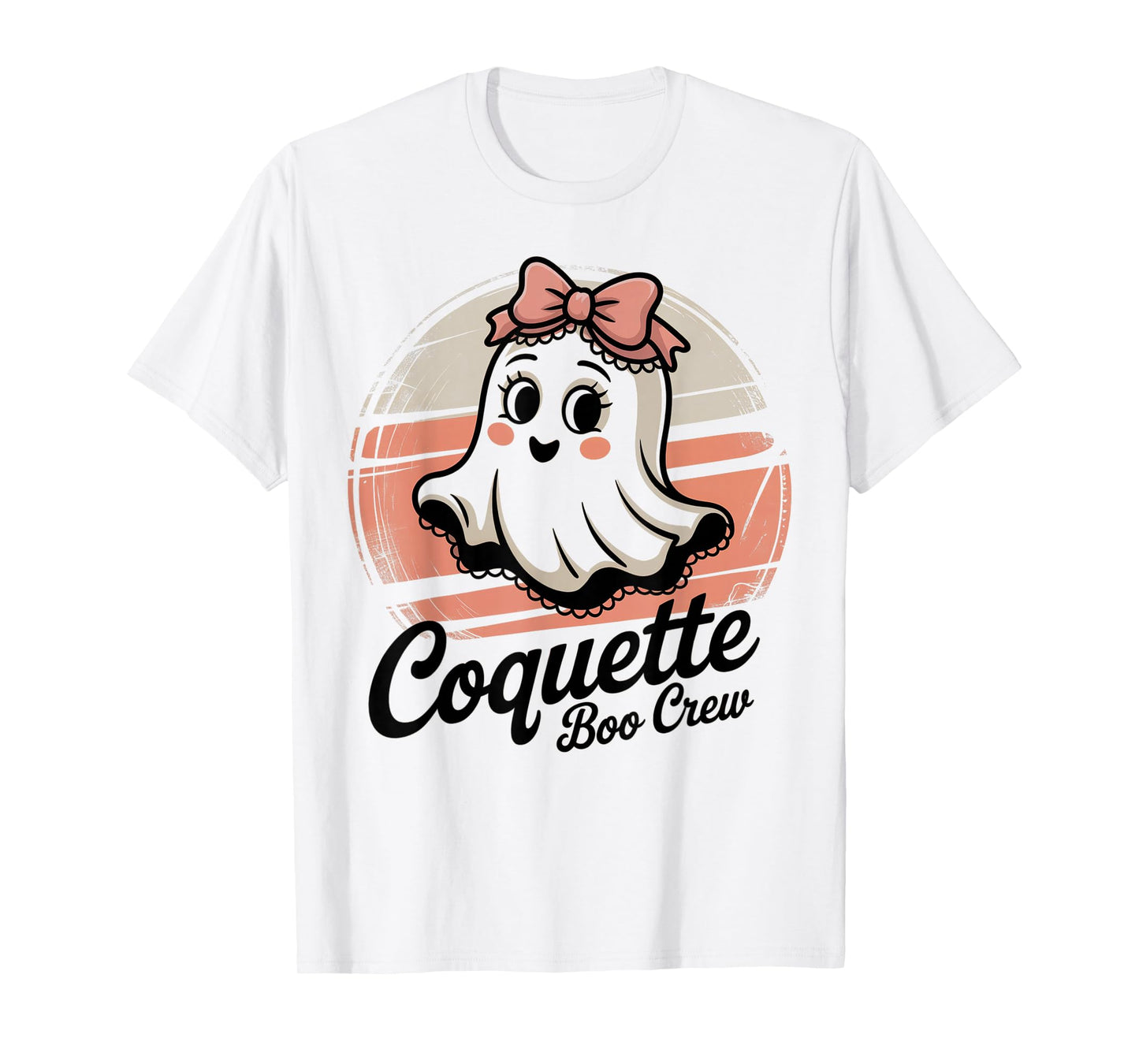 Coquette Boo Crew Cute Ghost Girl with Pink Halloween Party T-Shirt