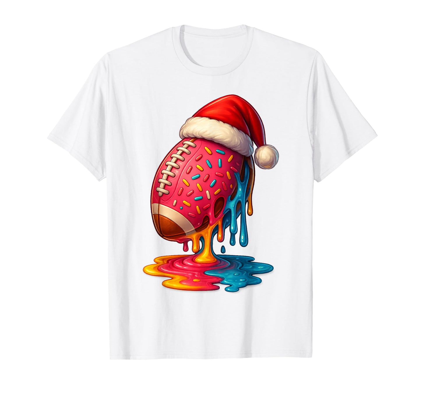 American Football Ice Cream Drip Boys Girls Christmas T-Shirt