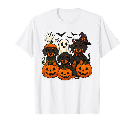 Dachshund Happy Halloweiner Funny Halloween Dogs Lover Gift T-Shirt