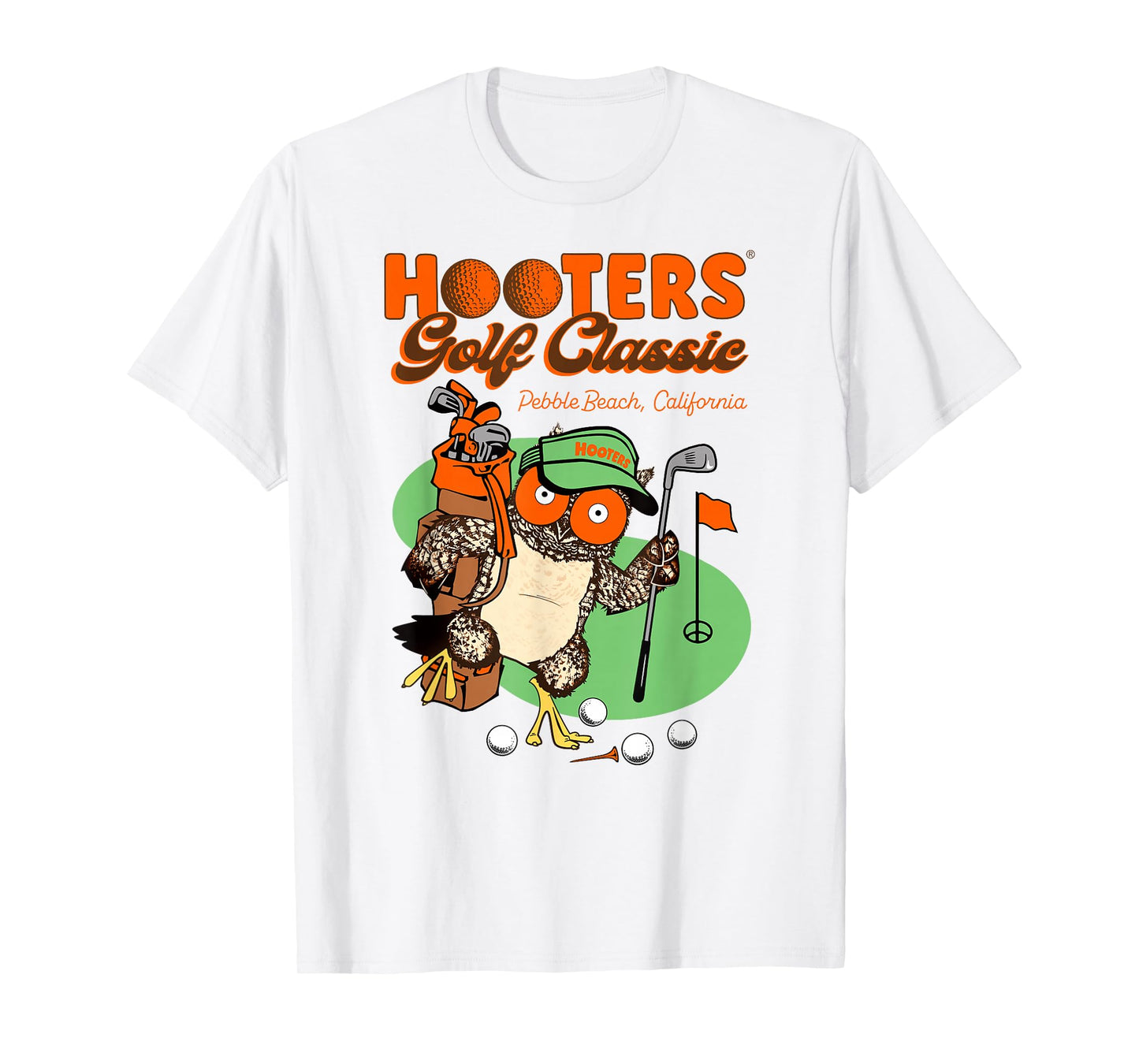 Hooters Pebble Beach Golf Classic Hootie The Owl Logo Funny T-Shirt