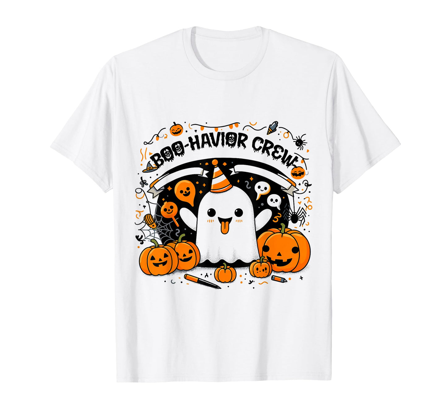 Behavior Analyst Halloween ABA Cute Ghost Boo-Havior Crew T-Shirt