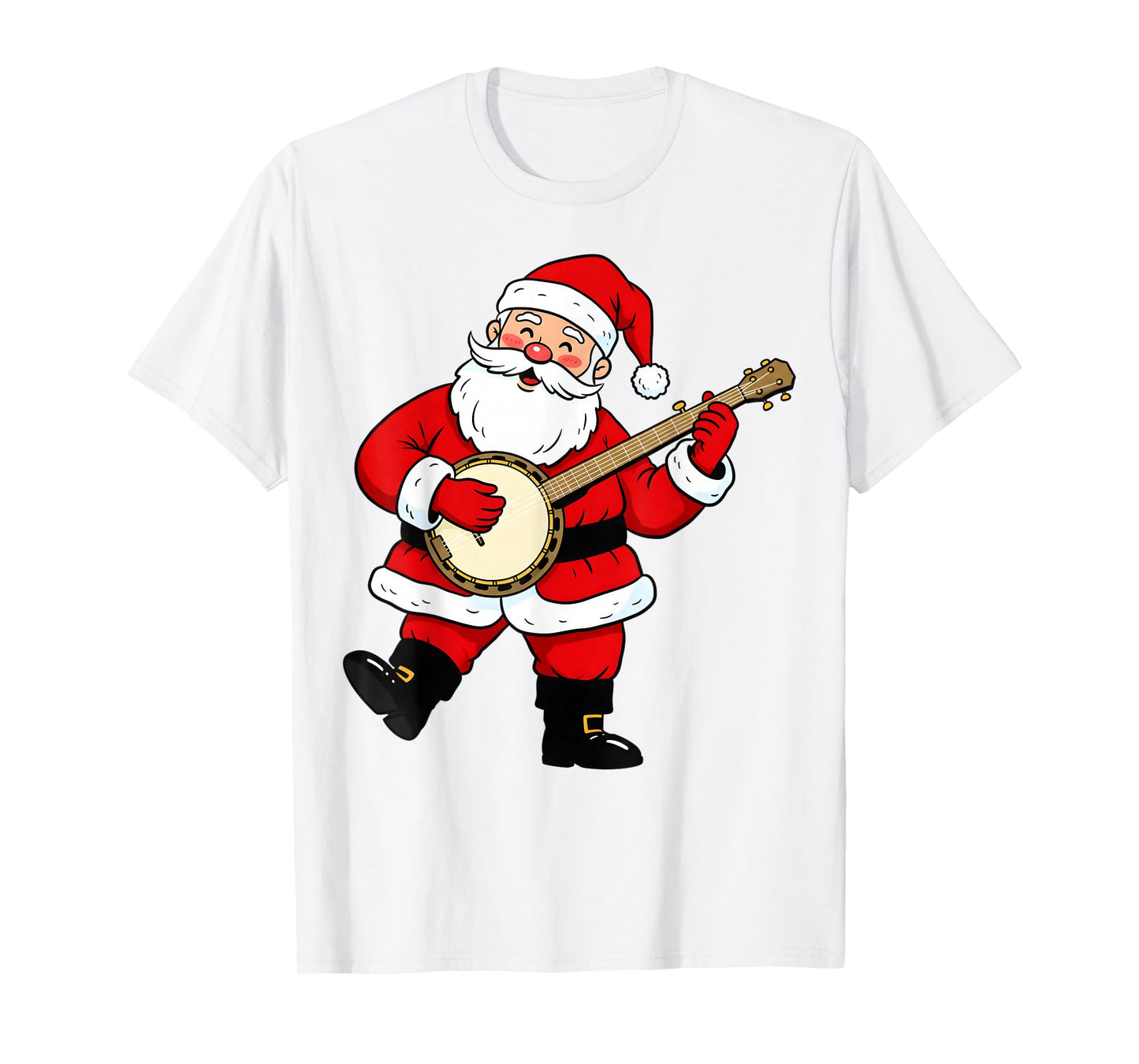 Christmas Banjo Player Cute Santa Xmas Boys Girls Men Kids T-Shirt
